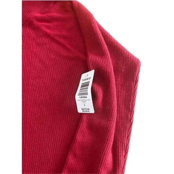 Womens torrid ribbed knit pullover sweater red size 3 NWT - Picture 2 of 5